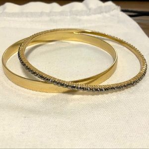 H&M upper arm cuffs bangle bracelet gold and black. Sold as a pair